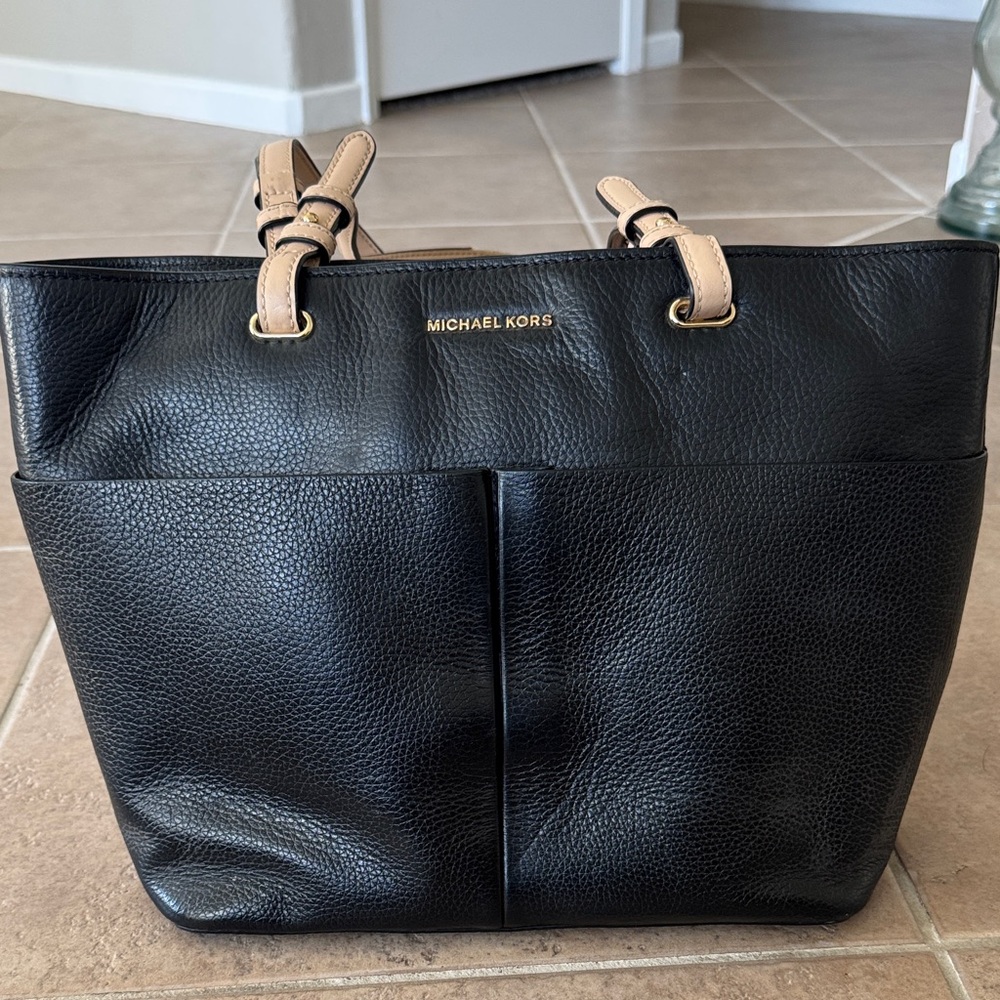 Michael Kors Black and Tan Tote Bag